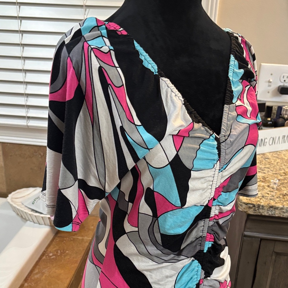 Cache Multicolor Ruched top - Picture 3 of 4